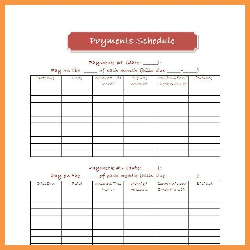 Catch Monthly Payment Calendar Printable
