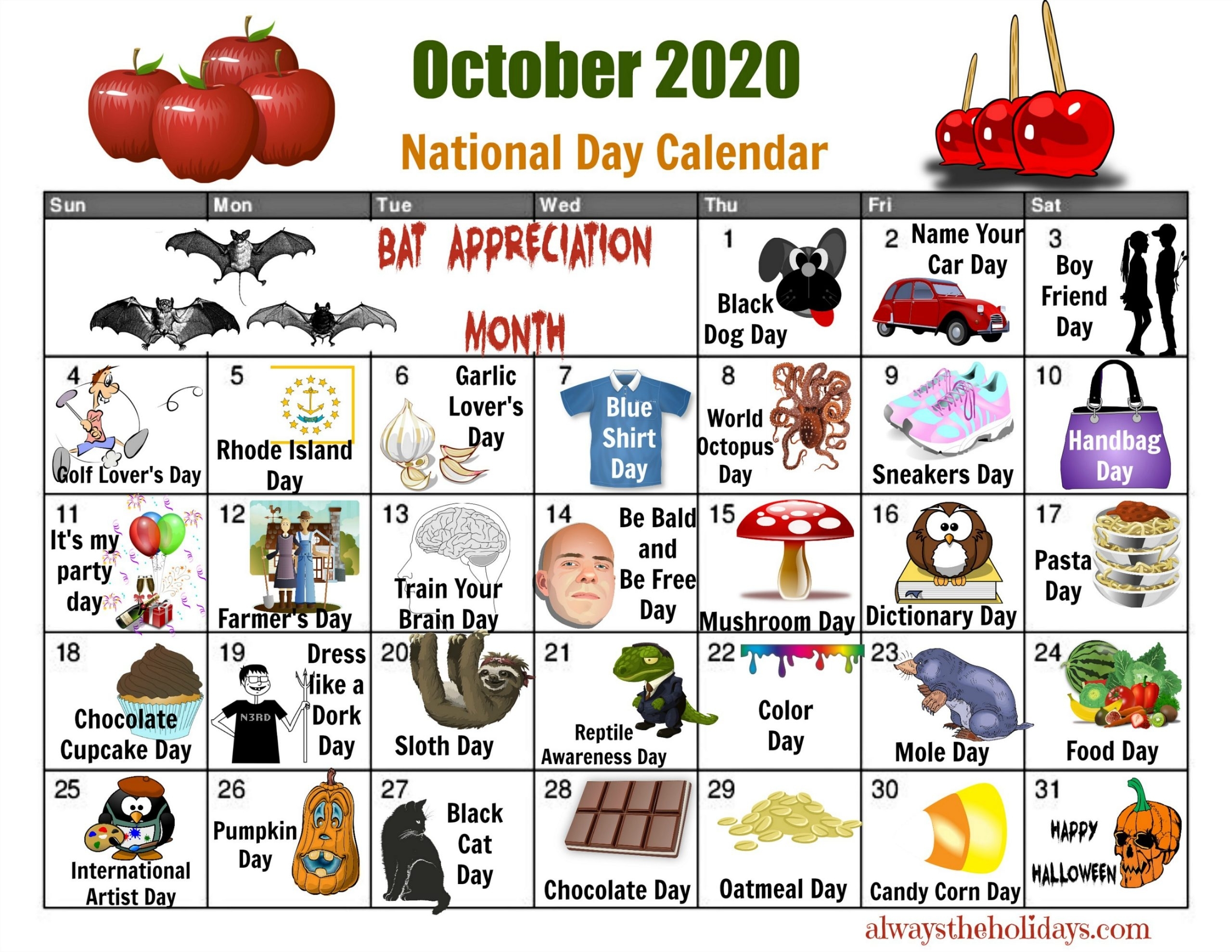 Catch National Day Monthly Calendar 2021
