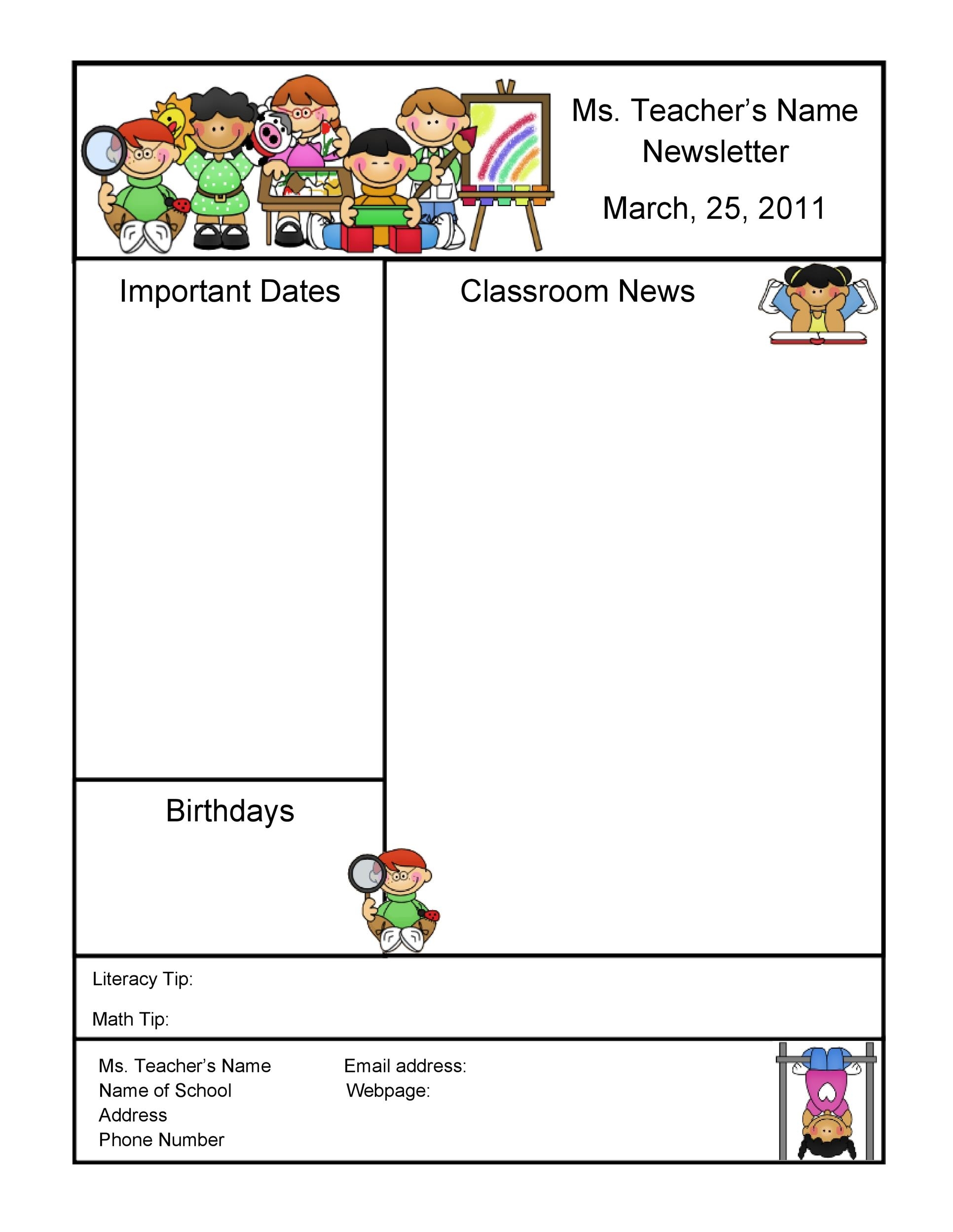 Catch Newsletter For Class 1St