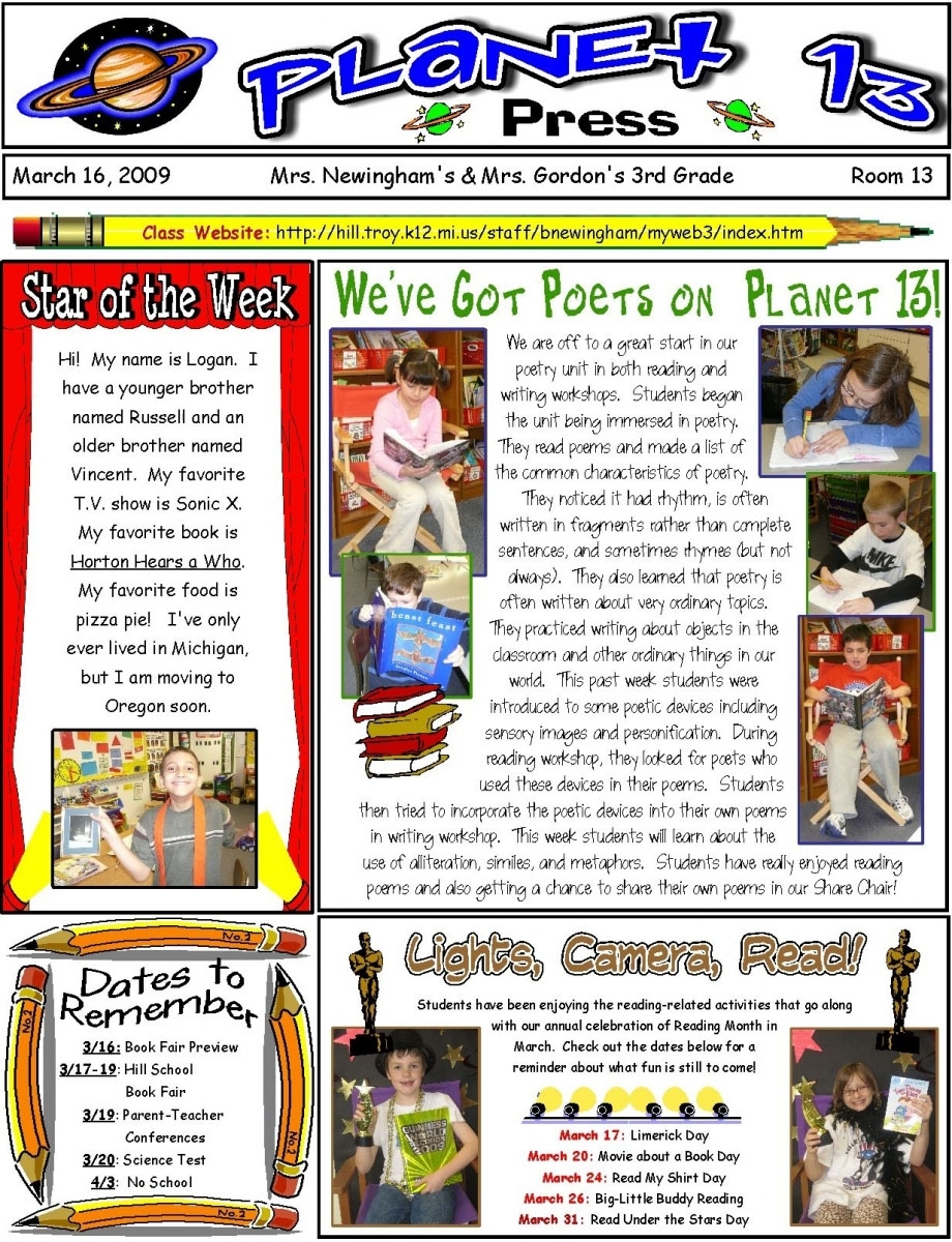 Catch Newsletter For Class 1St