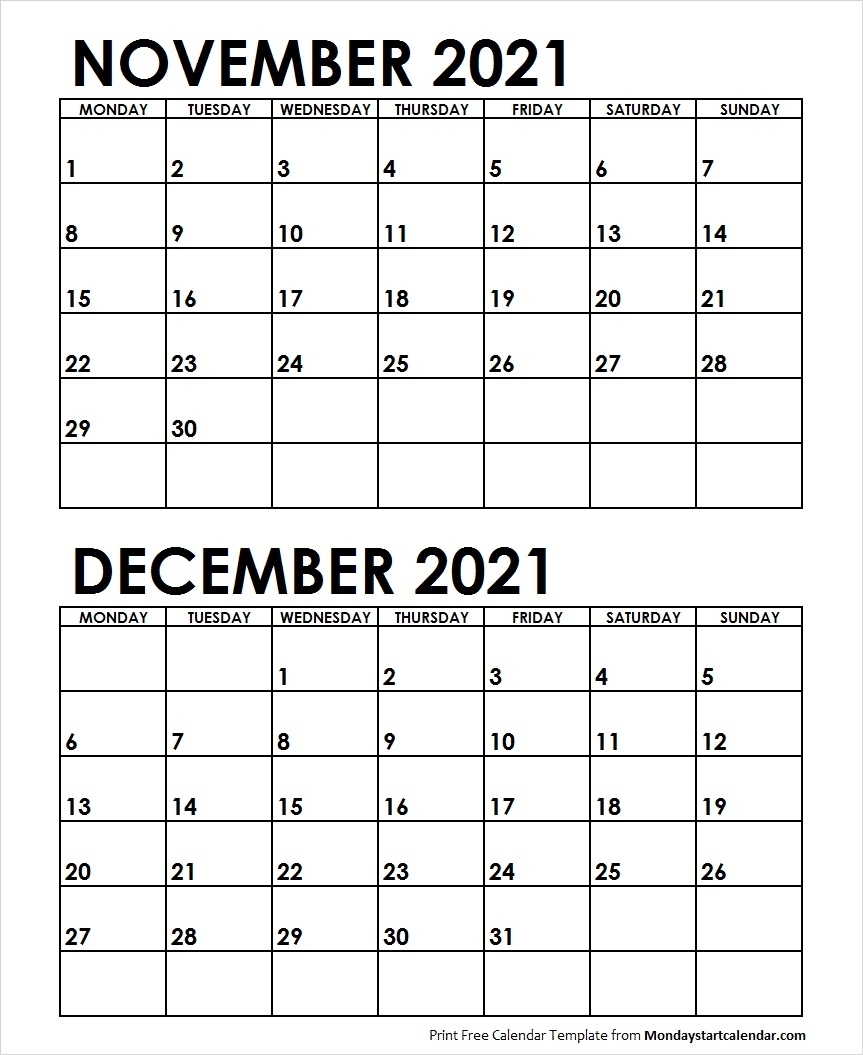 Catch November December Calendar 2021 Best Calendar Example