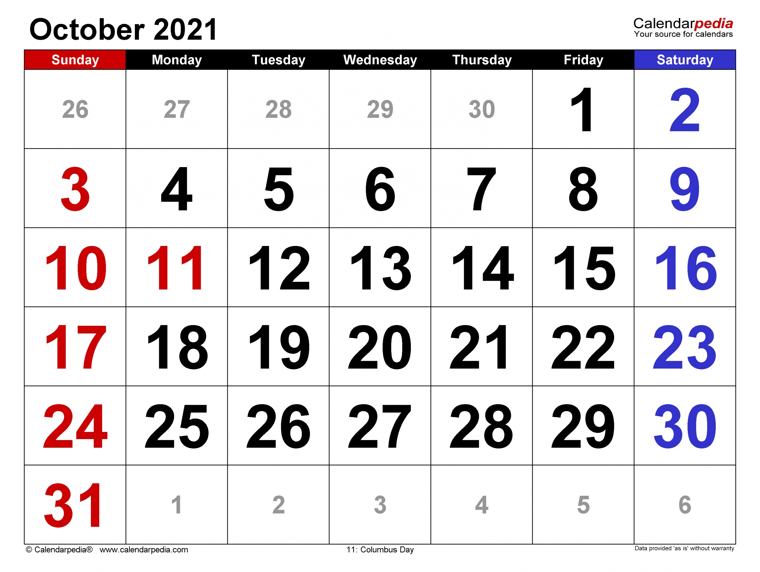 Catch October 2021 Calendar