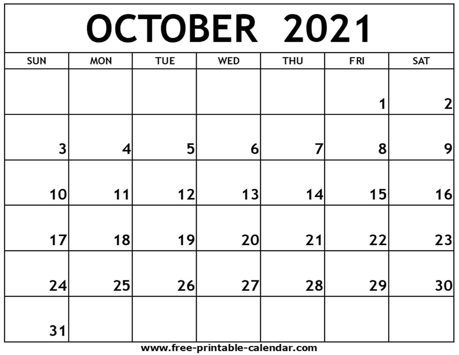 Catch October 2021 Calendar Printable Free