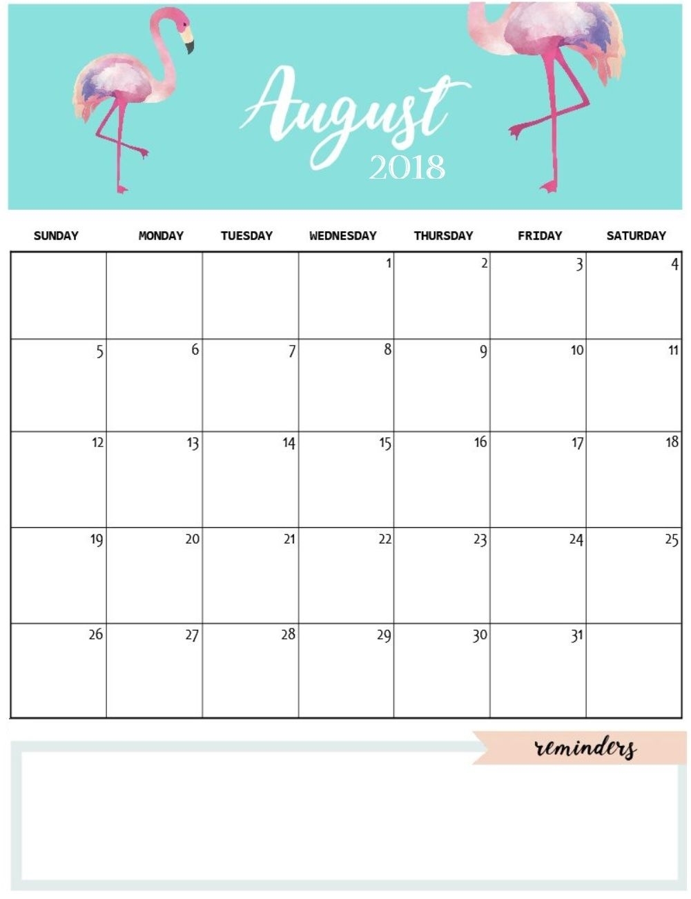 Catch Pretty Calender For Month Of August