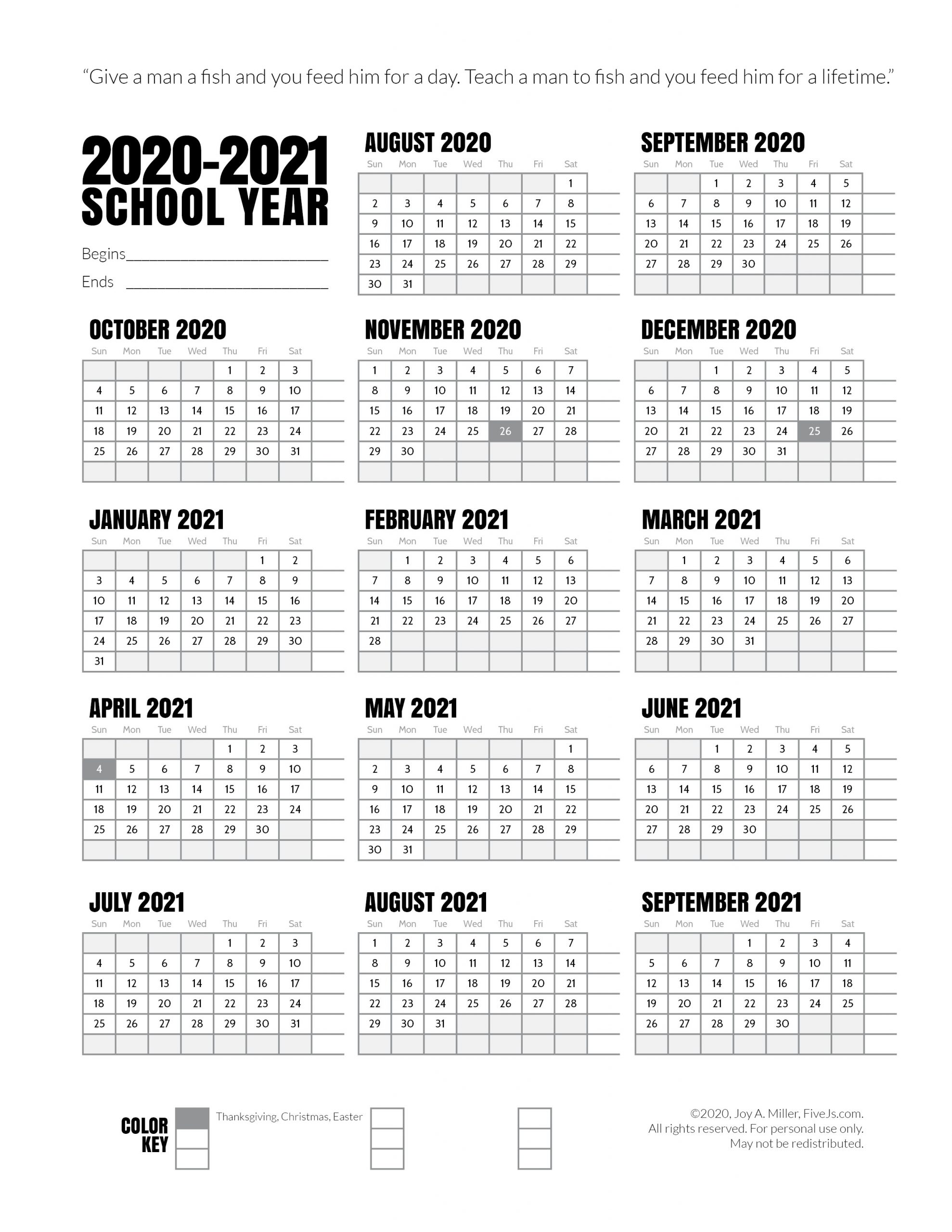 Catch Printable 8X11 Bw Yearly Calendar