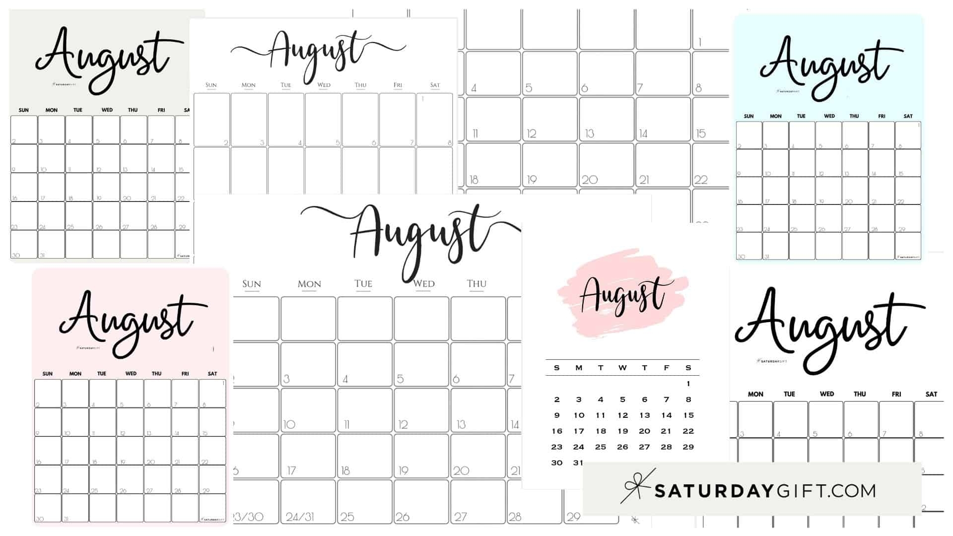 Catch Printable August 2021 Lined Calendar