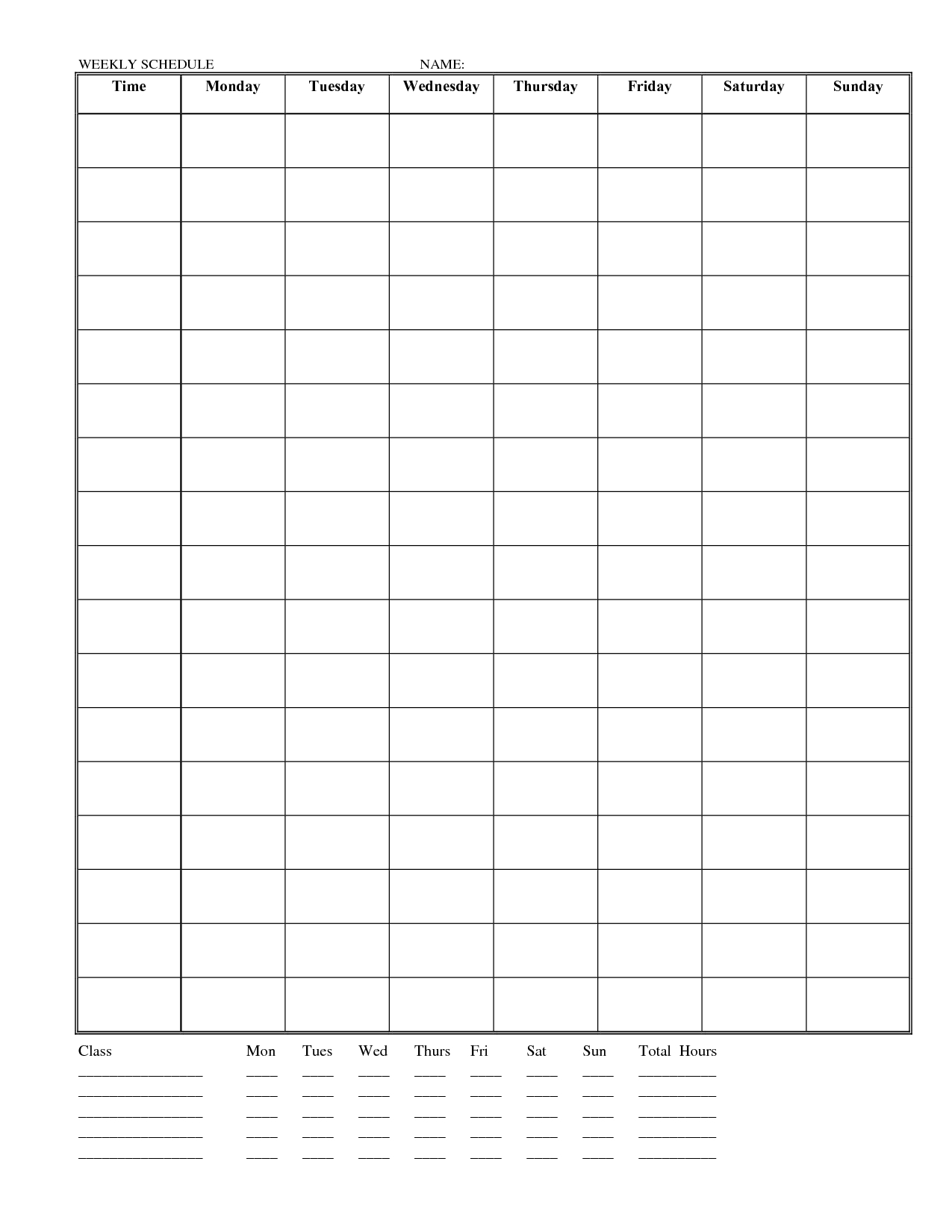 Catch Printable Blank Work Schedule