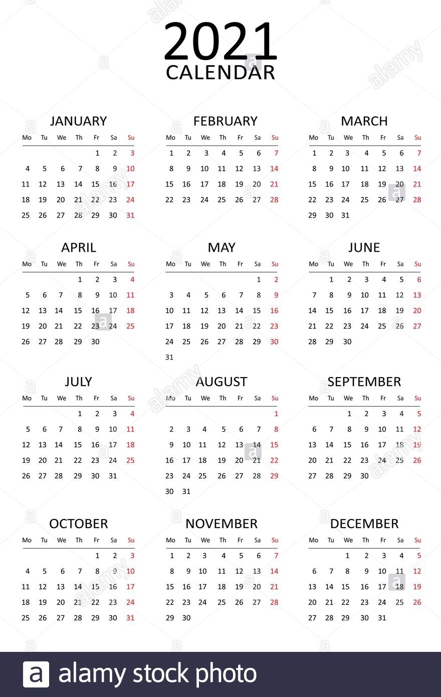 Catch Printable Calendar 2021 Starts On Monday
