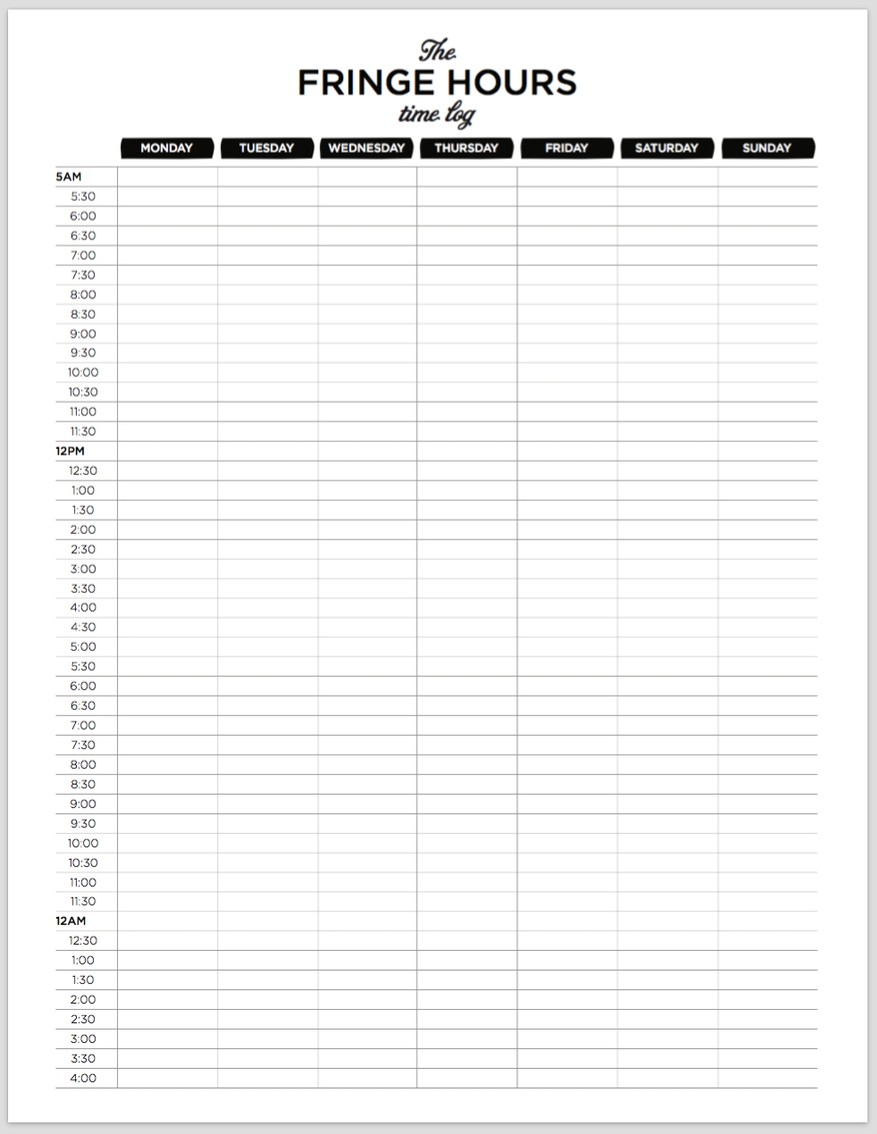 Catch Printable Calendar With Time Slots Worksheets