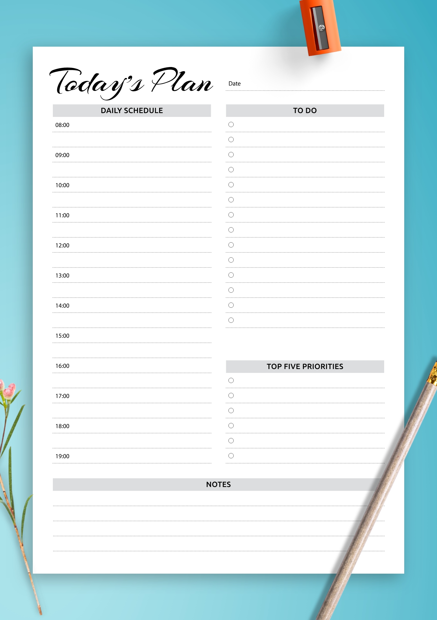 Catch Printable Day Calendar With Times