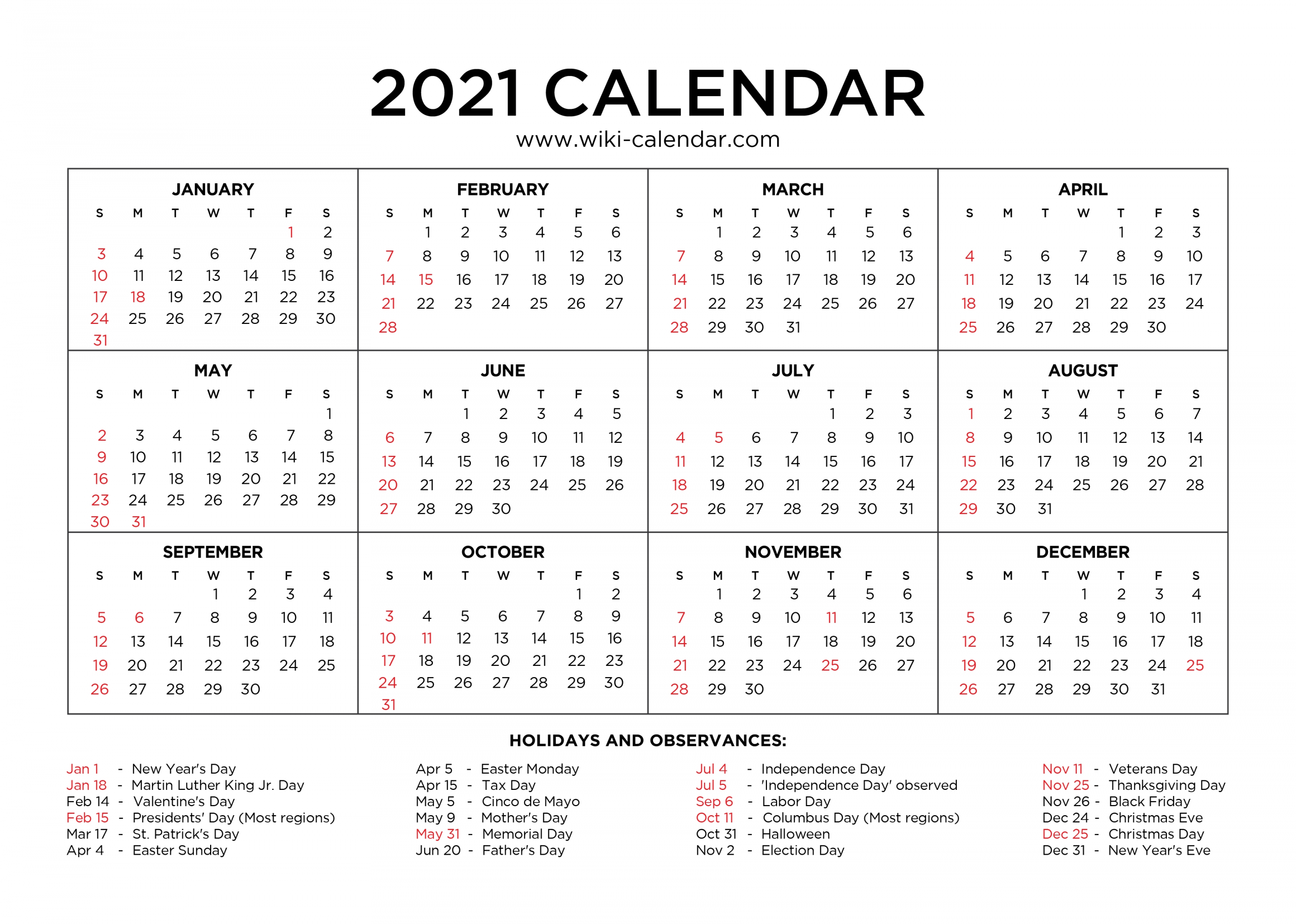 Catch Printable Free 2021 Calendar Without Downloading