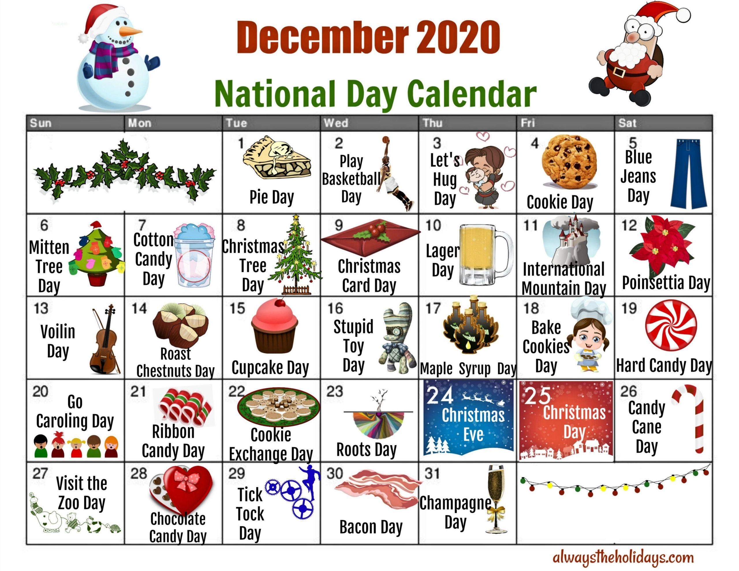 Catch Printable List Of 2021 National Days
