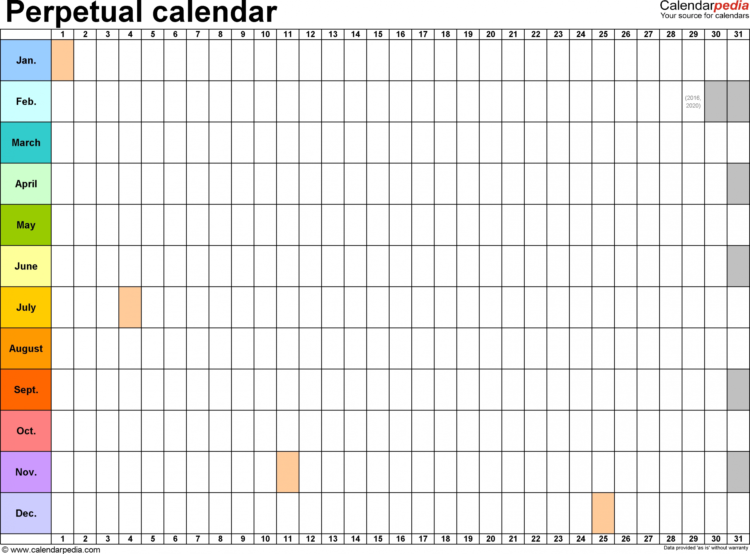 Catch Printable Perpetual Calendar Free