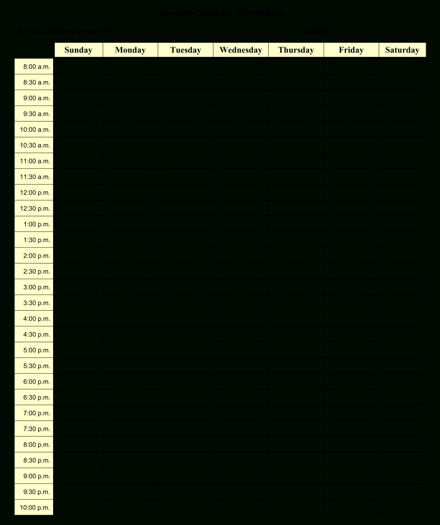 Printable Time Calendar Best Calendar Example