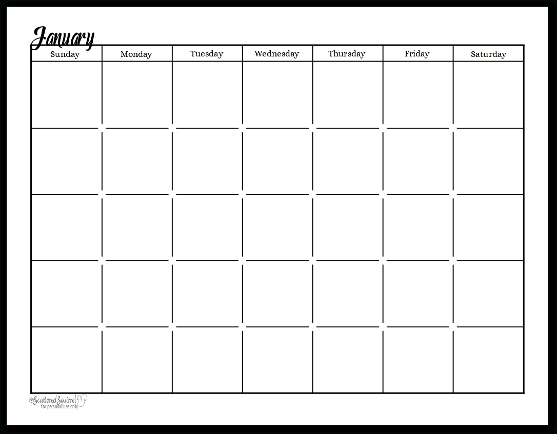 Catch Printable Undated Month