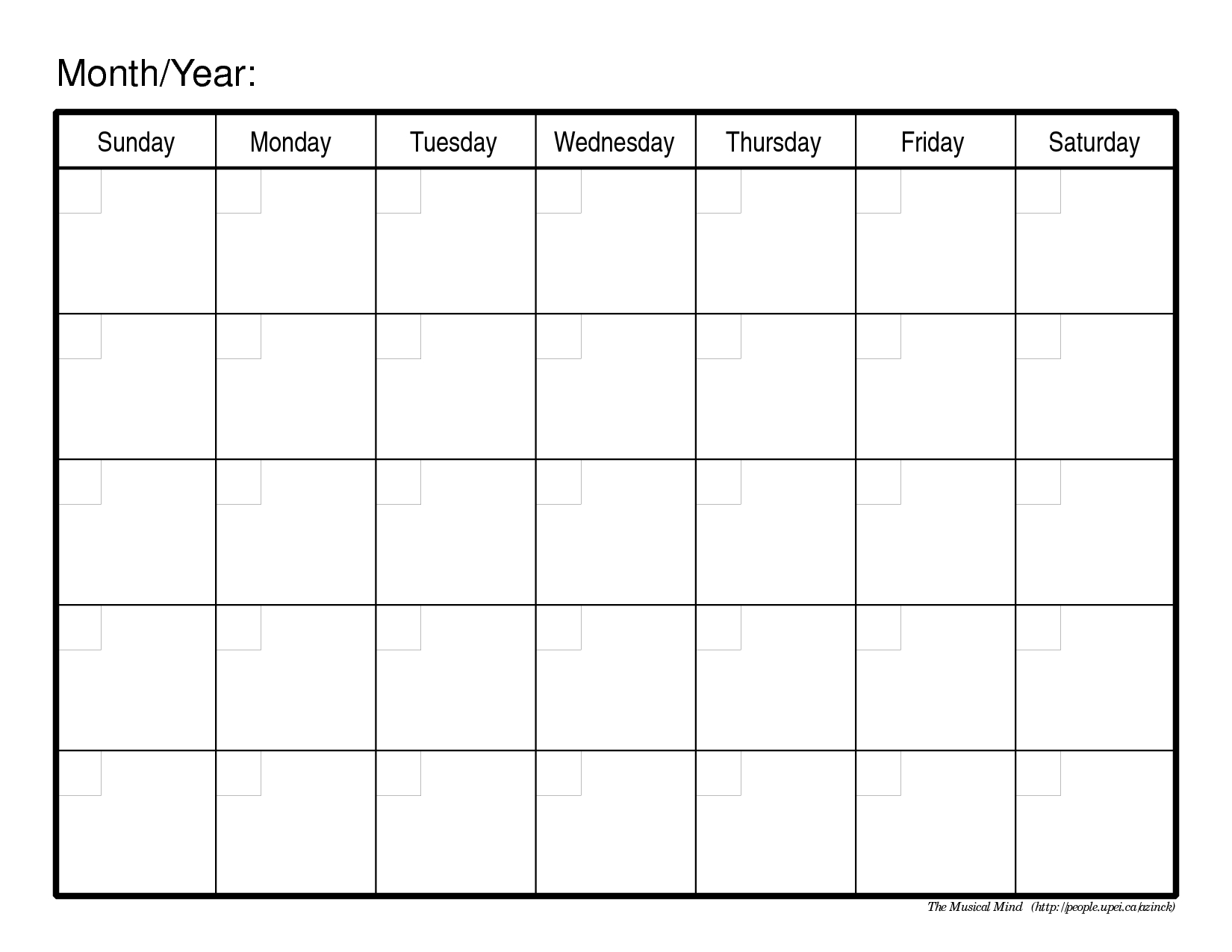 Catch Printable Undated Month