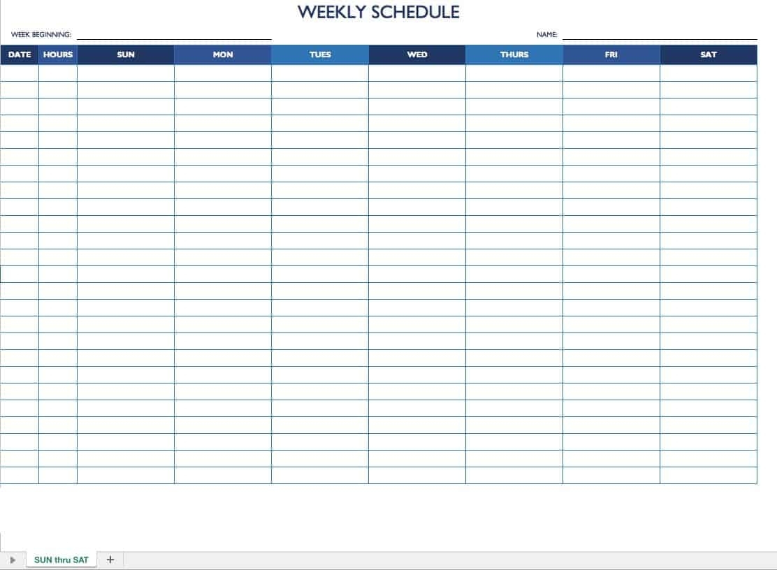 Catch Printable Weekly Work Schedule Templates That Start With Monday