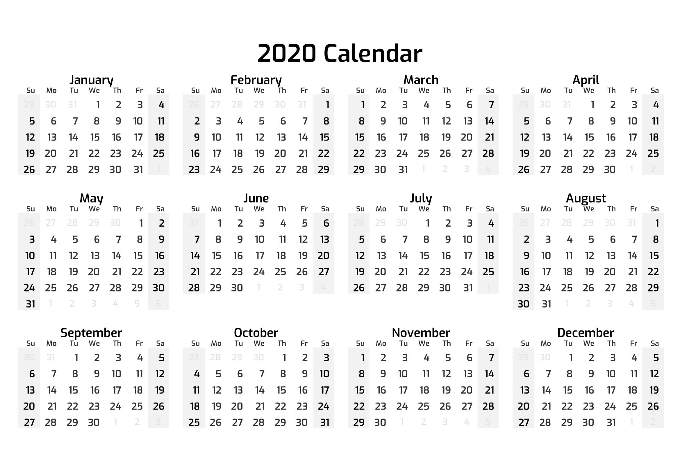 Small Calendar Printable 