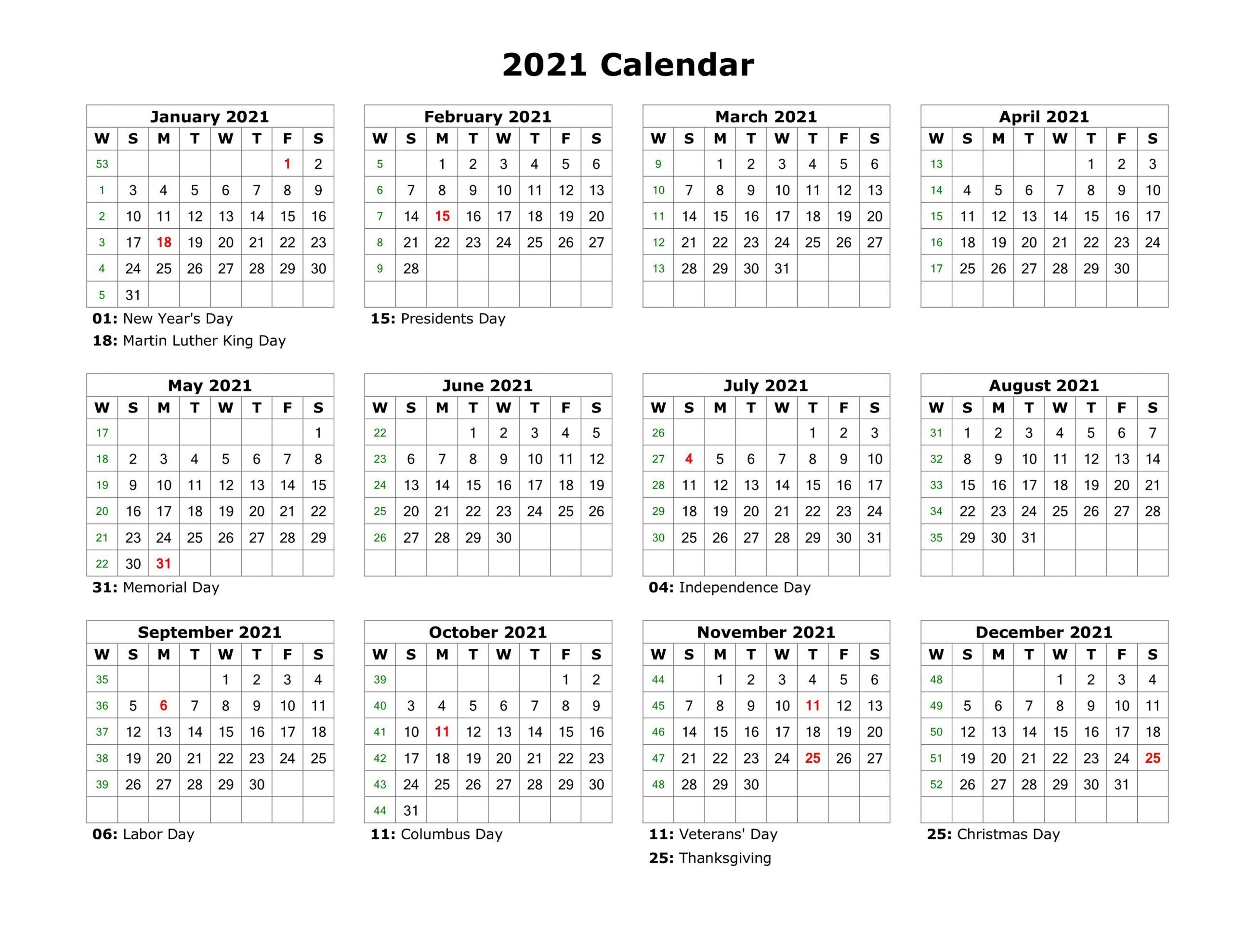 Take Small Printable 2021 Yearly Calendar Best Calendar Example