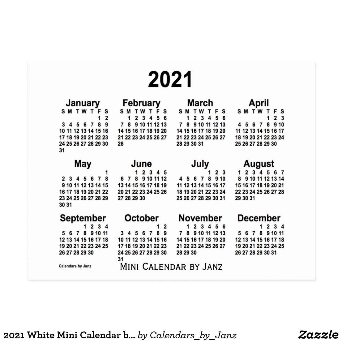 Catch Small Printable 2021 Yearly Calendar