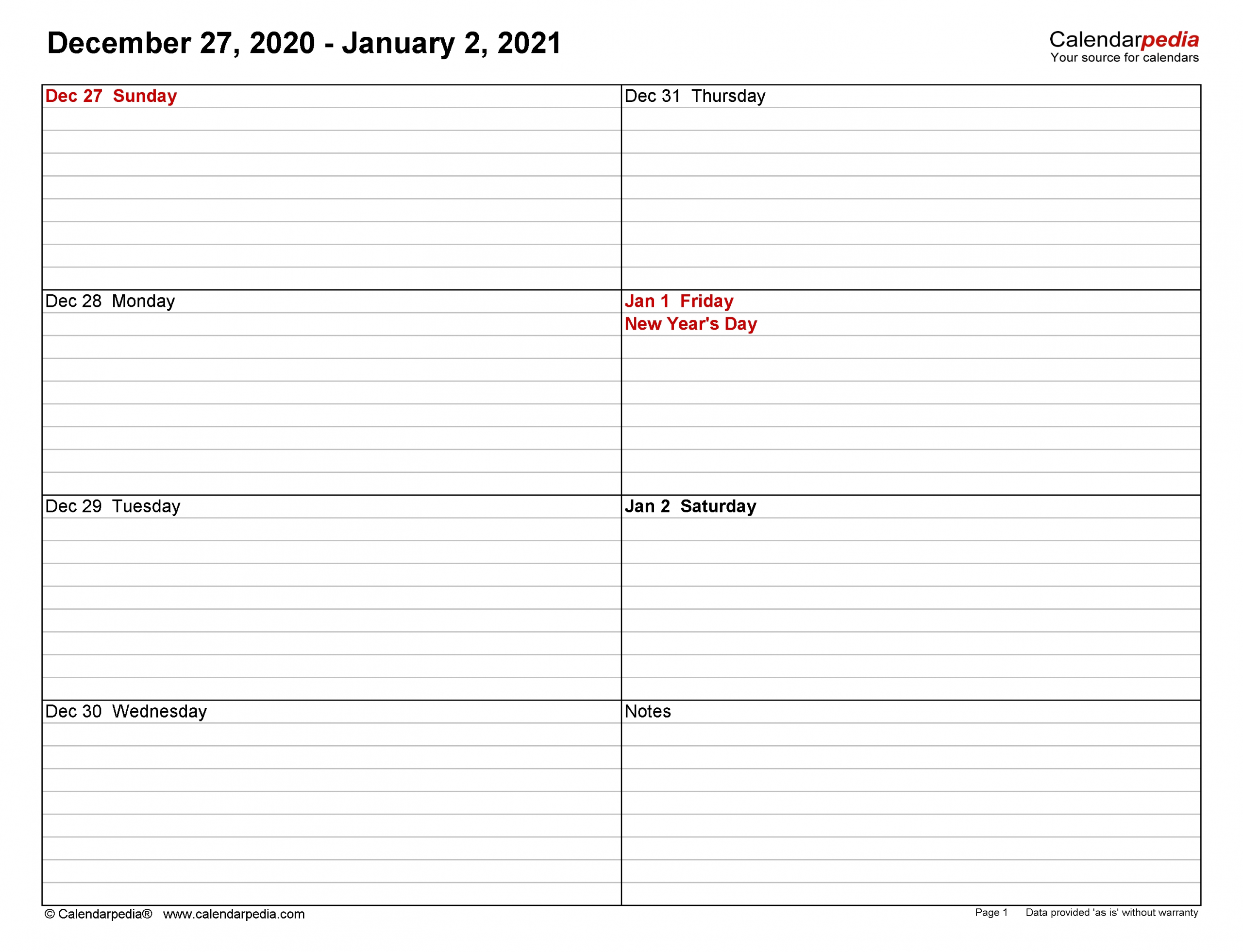 Catch Weekly Calendar Template 2021 Printable Free