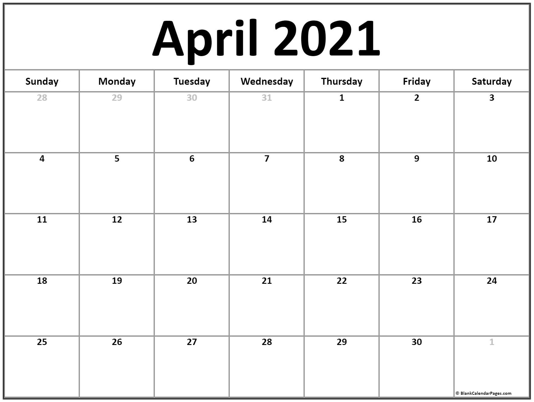 Collect 2021 April And May Calendar