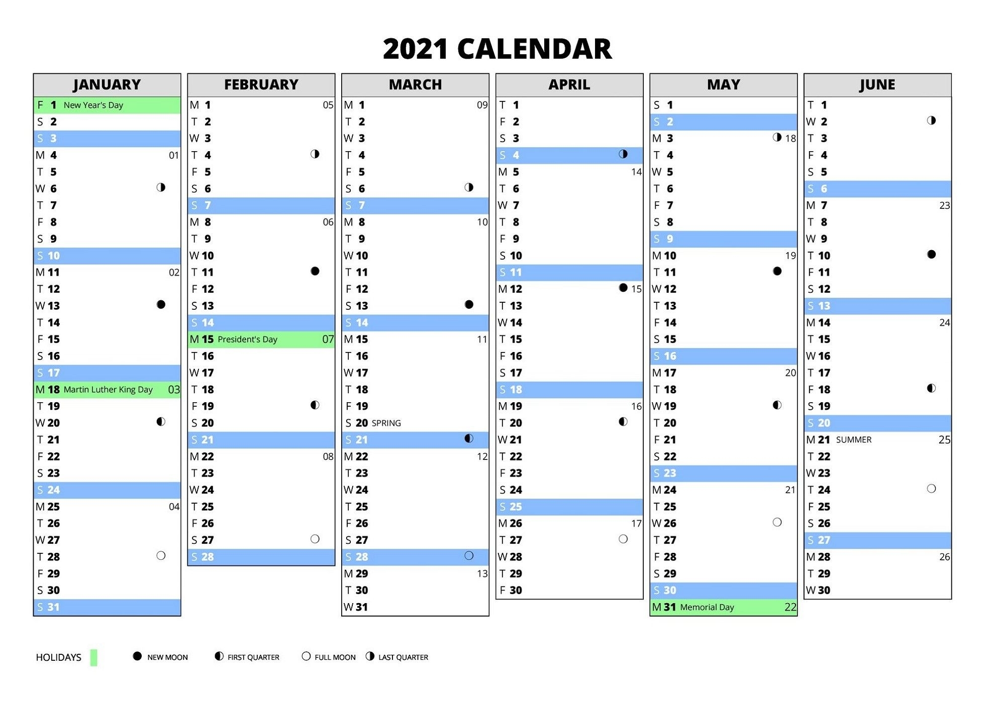Collect 2021 Excel Calendar Weeks