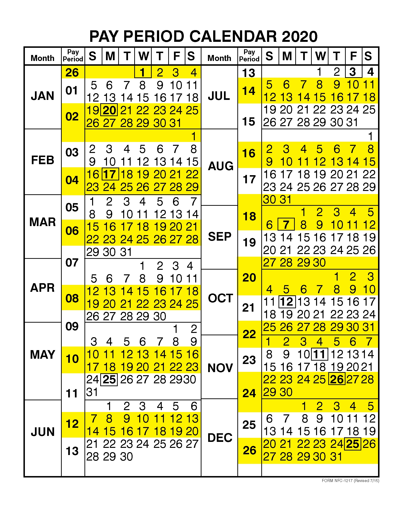 Collect 2021 Federal Pay Period Calendar