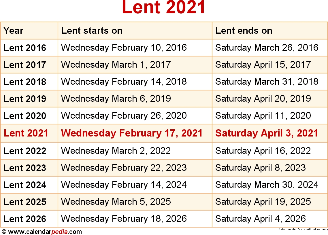 Collect 2021 Lent Coptic Calendar