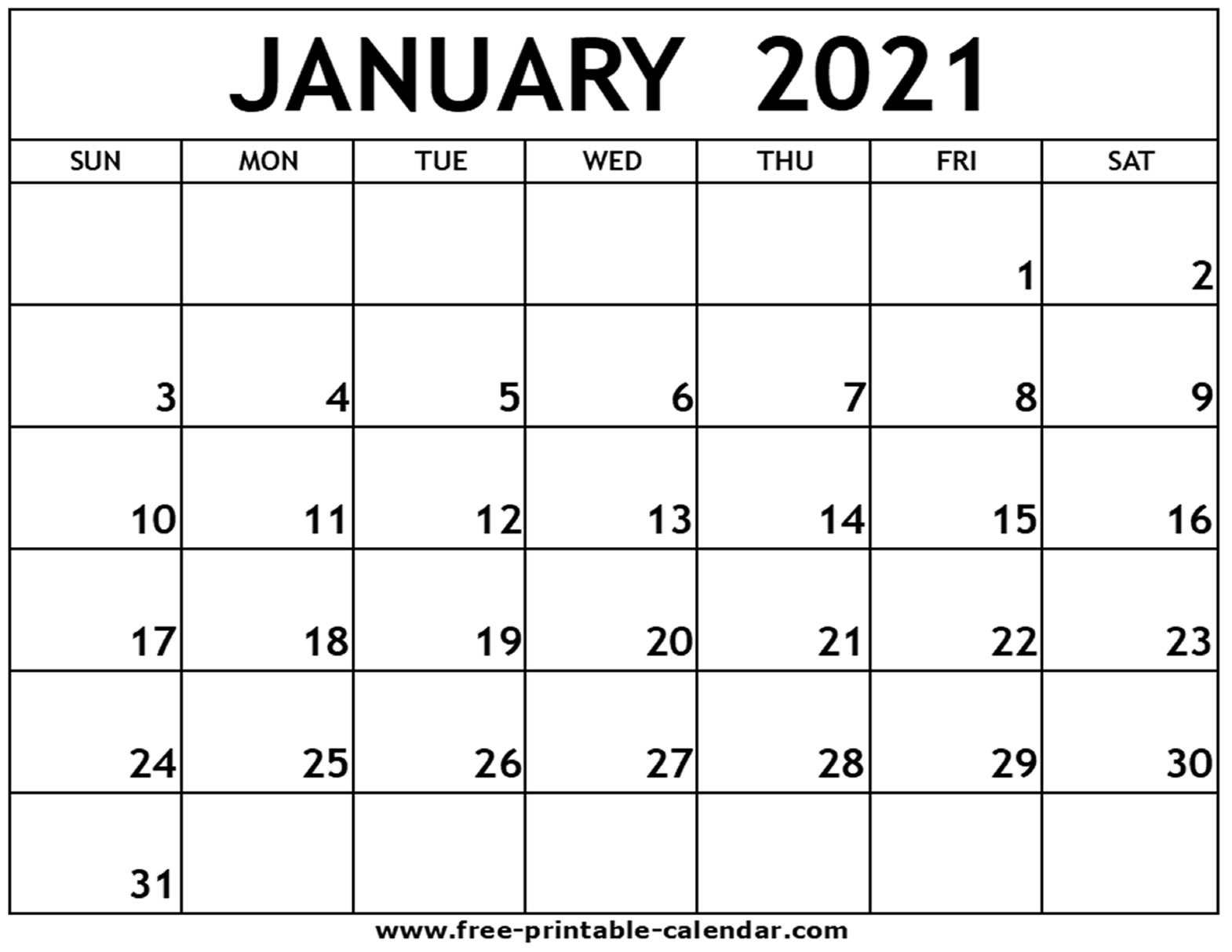Collect 2021 Printable Calendar
