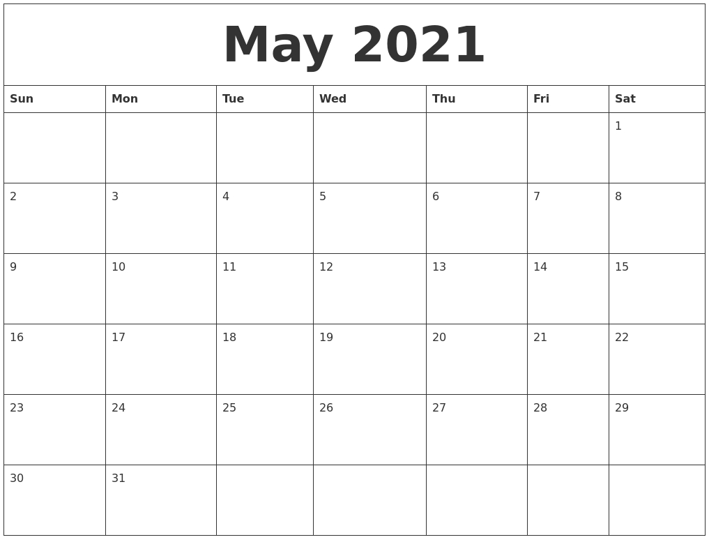 Collect 2021 Printable Calendar By Month