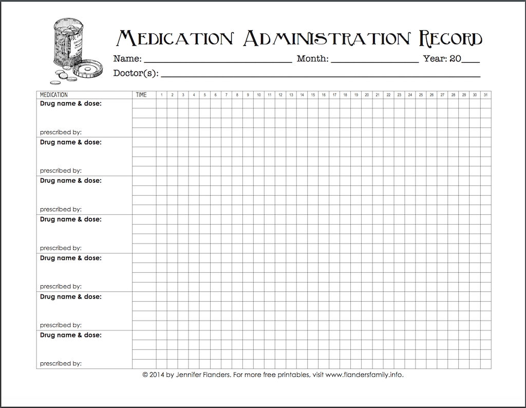 Collect 30 Day Med Administation Paper