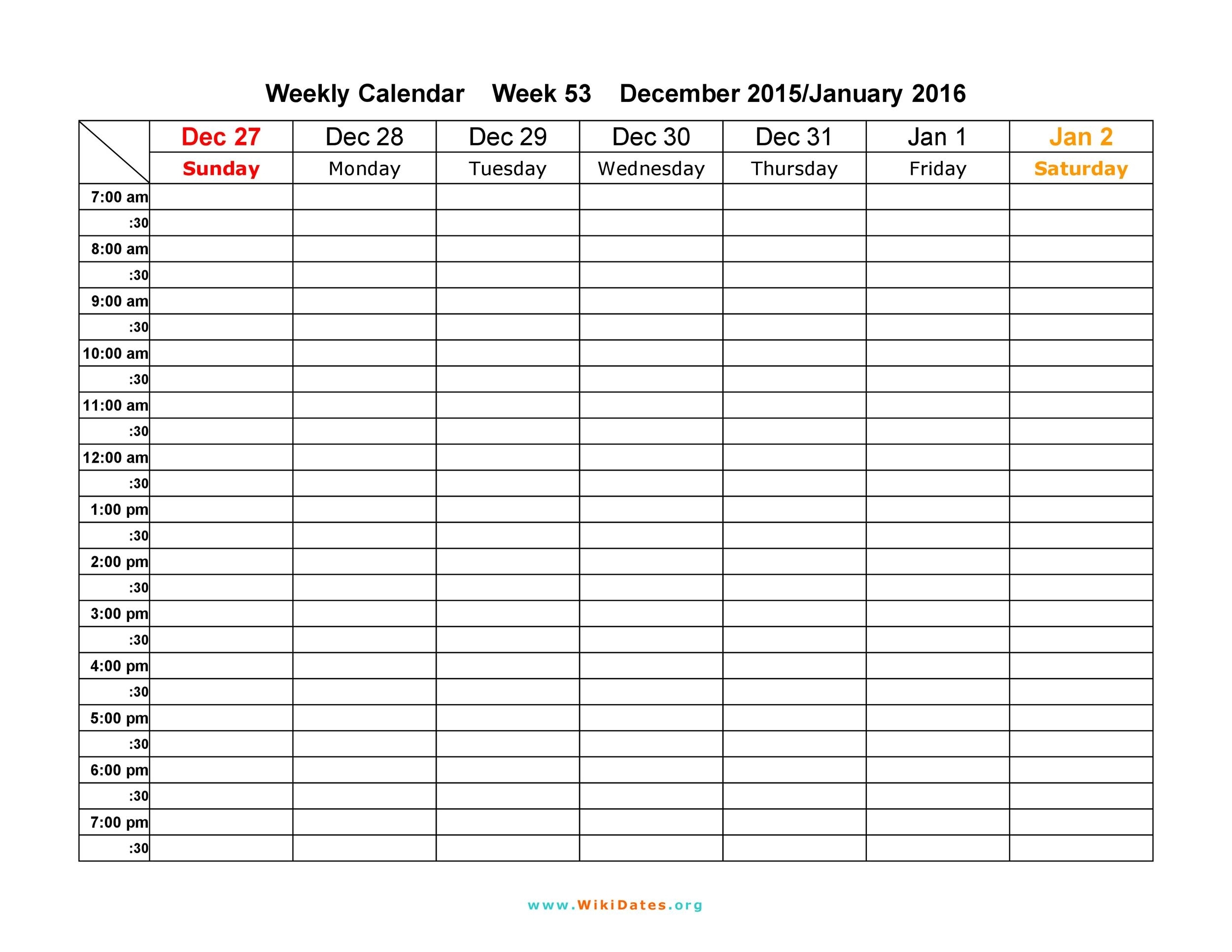 Collect Am Pm Weekly Calendar