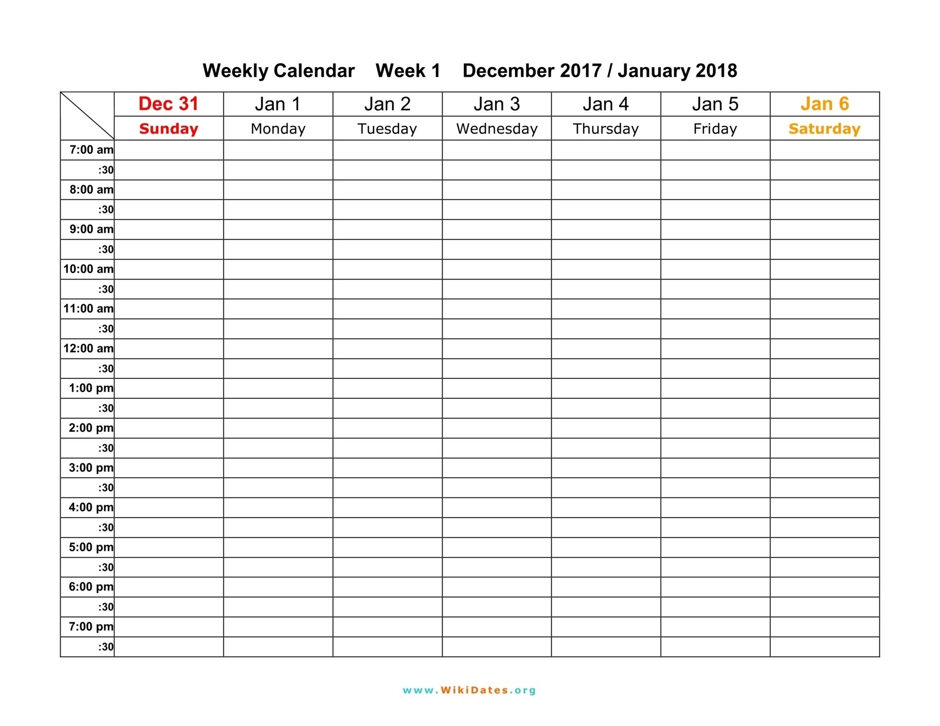 Collect Am Pm Weekly Calendar