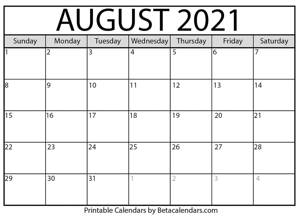 Collect August 2021 Fresh Calenders Download And Save To Word