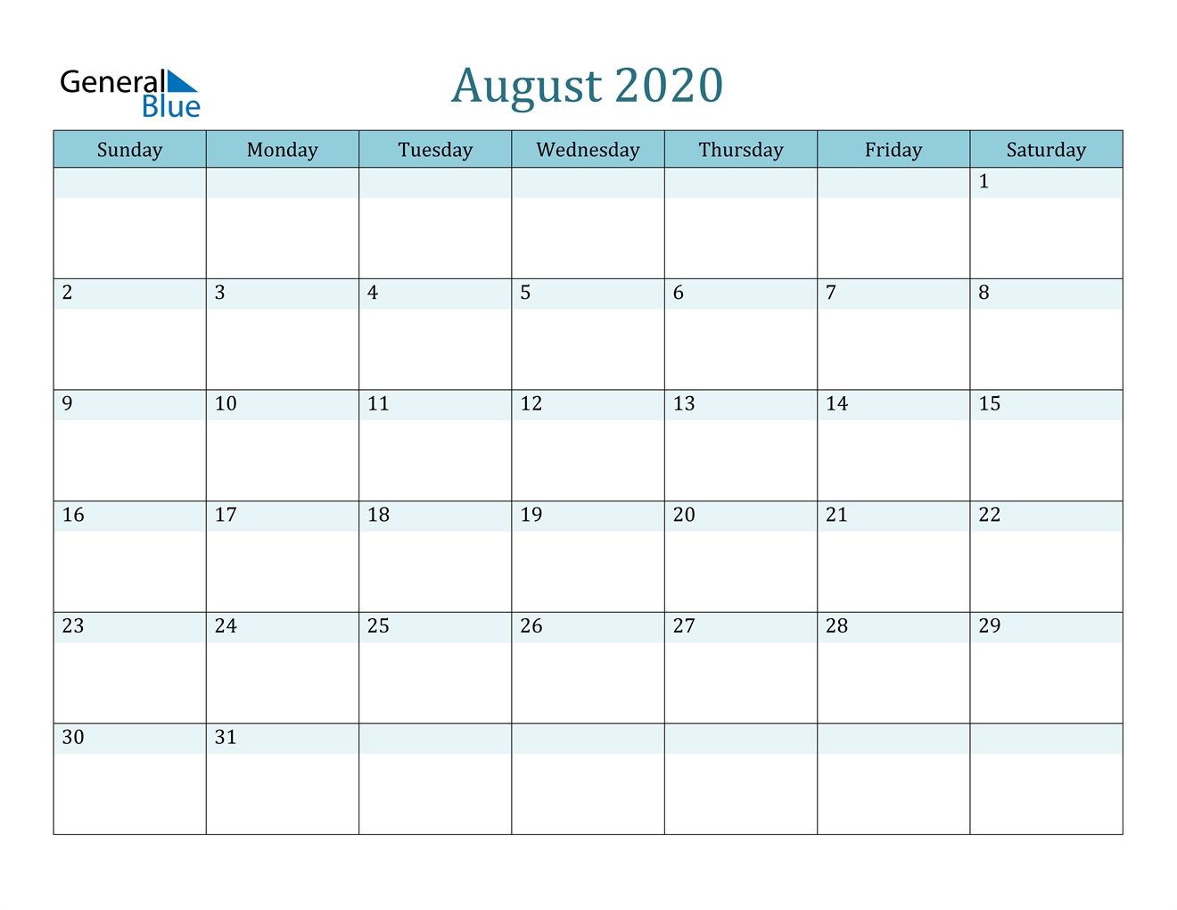 Collect August Calendar Type In