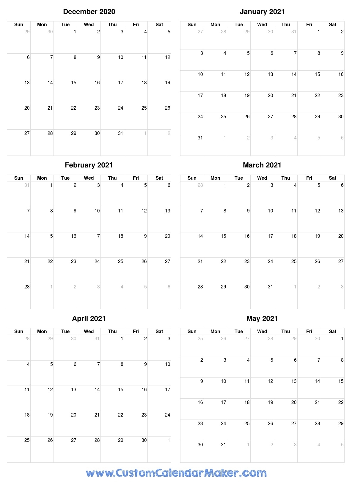 Collect August To December 2021 Calendar