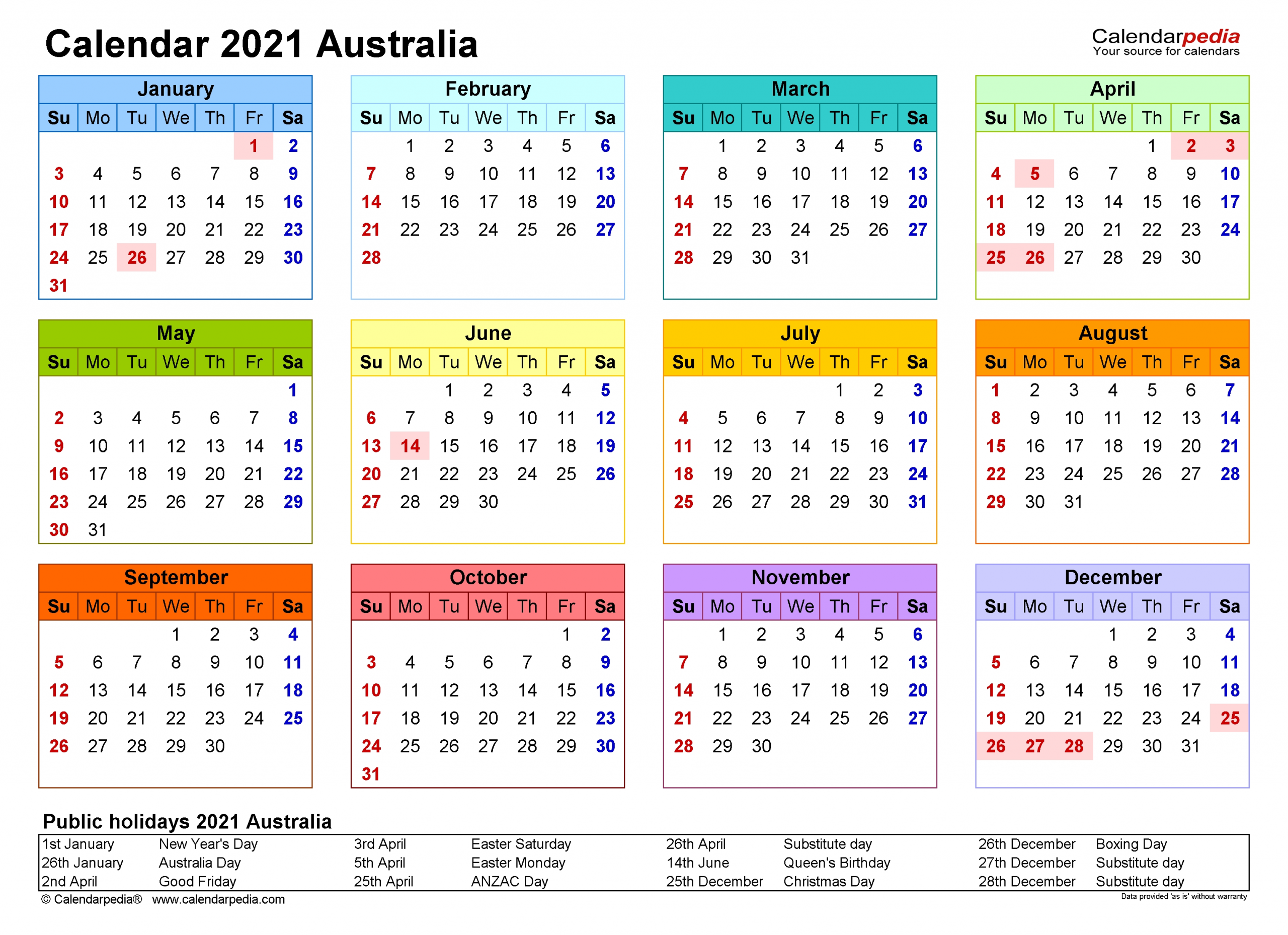 Collect Australian School Calender