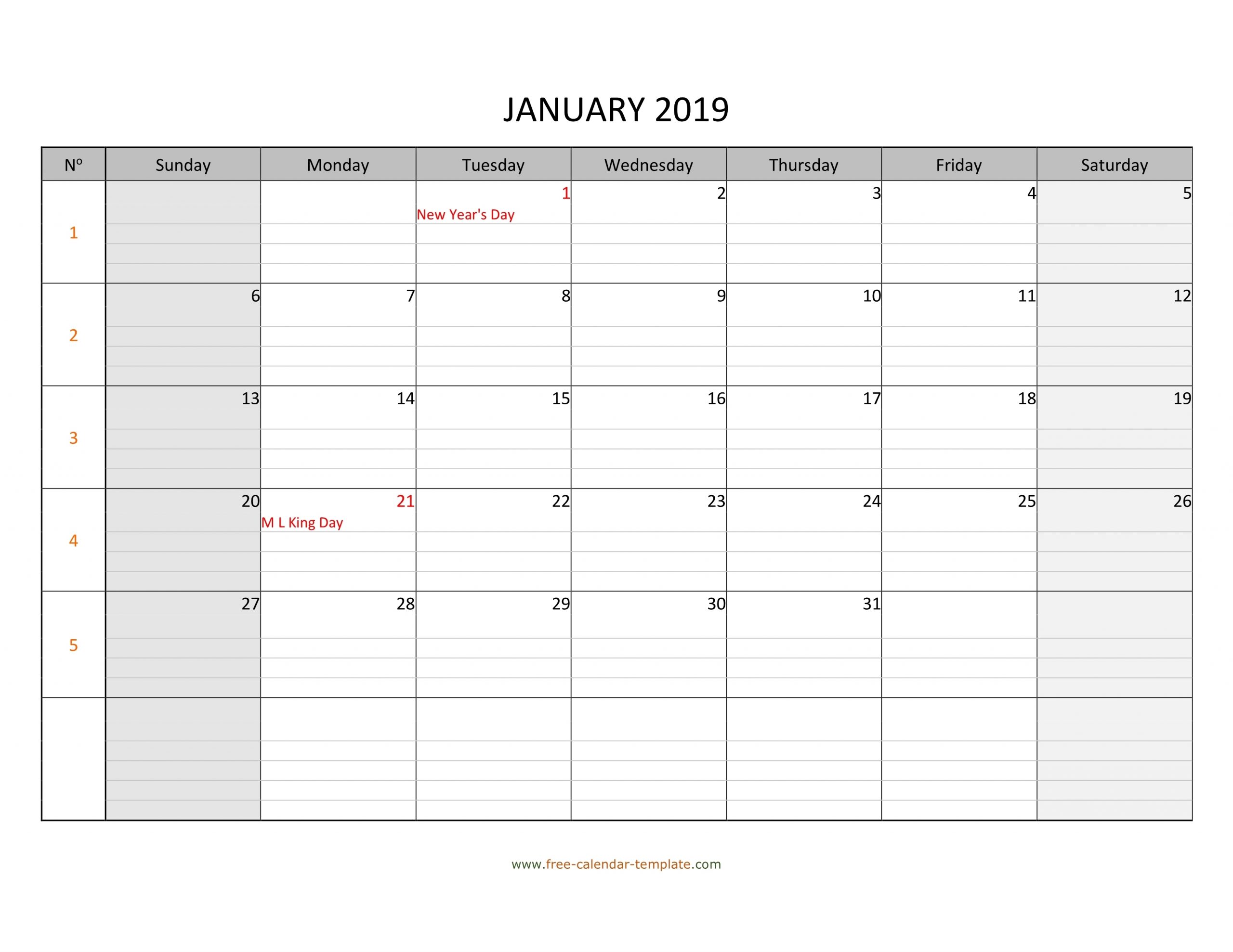 Collect Blank Monthly Calendar With Lines