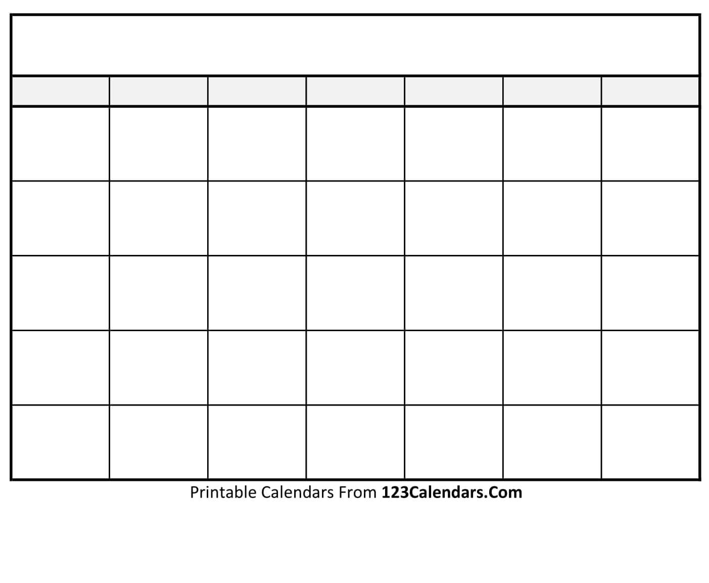 Collect Blank Printable Calender