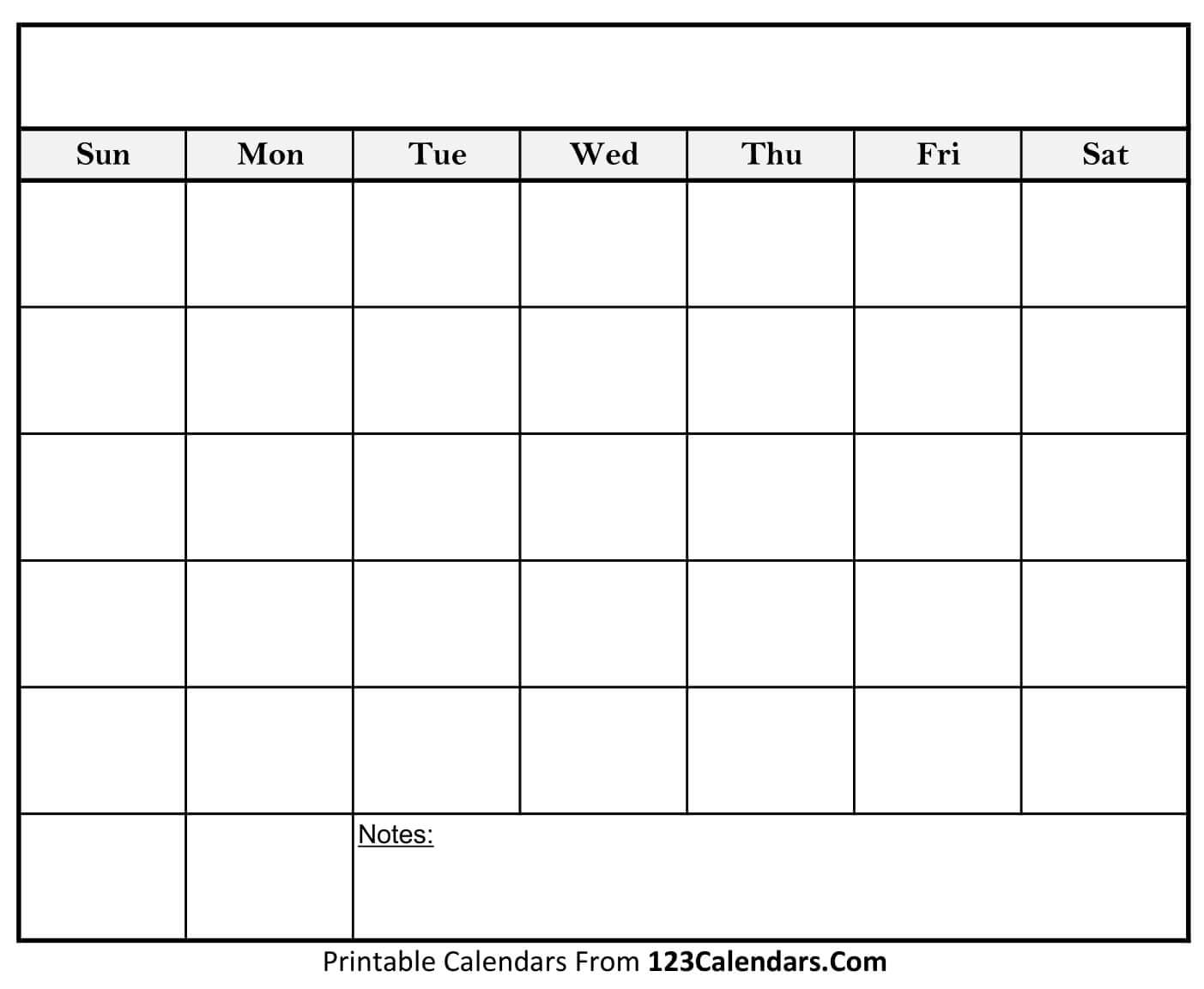 Collect Blank Printable Calender