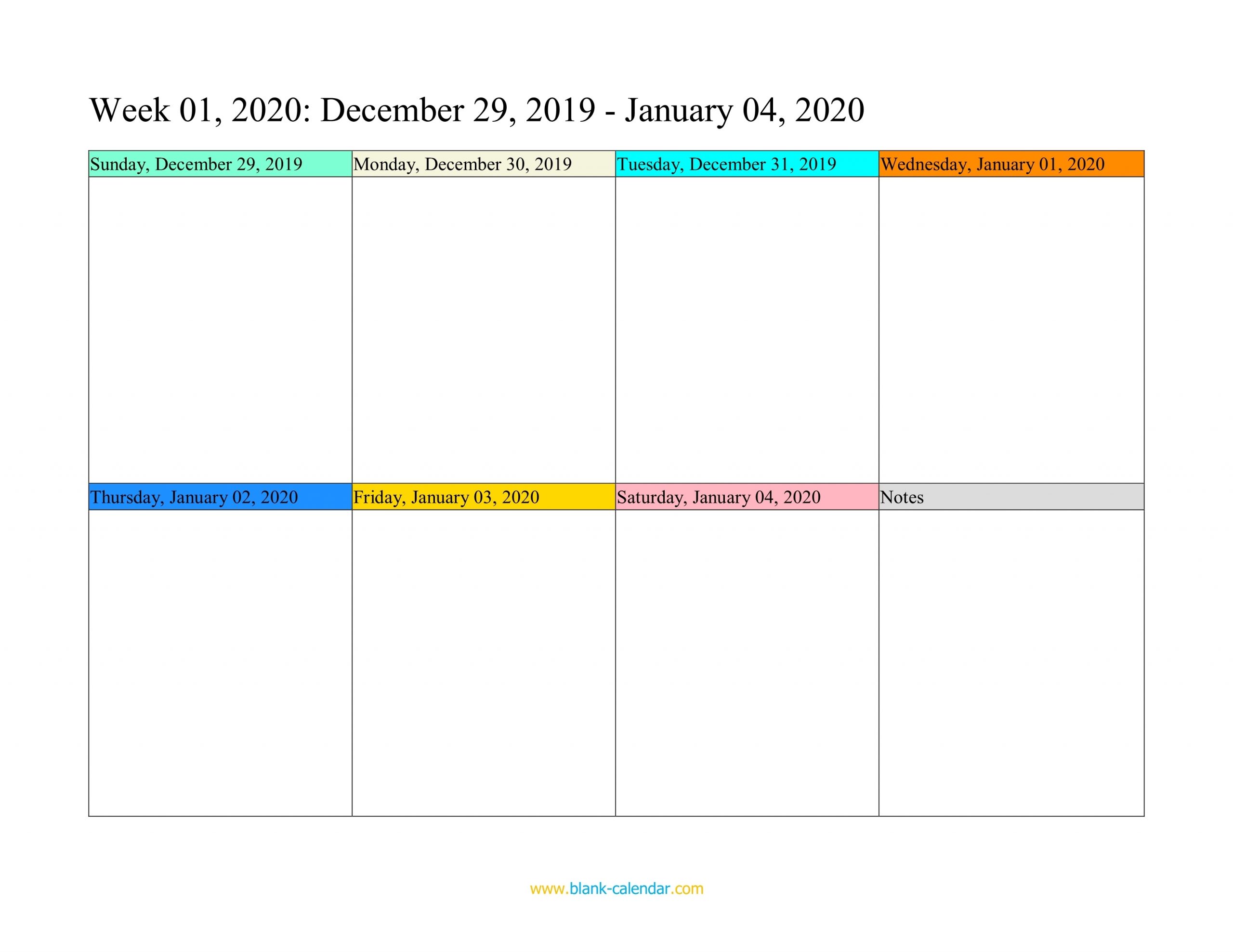 Collect Blank Work Week Calendar