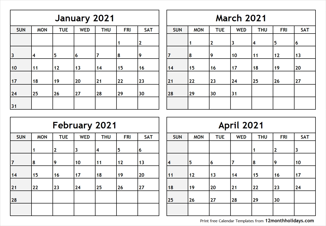 Calendar 2021 Jan Feb Mar April Best Calendar Example