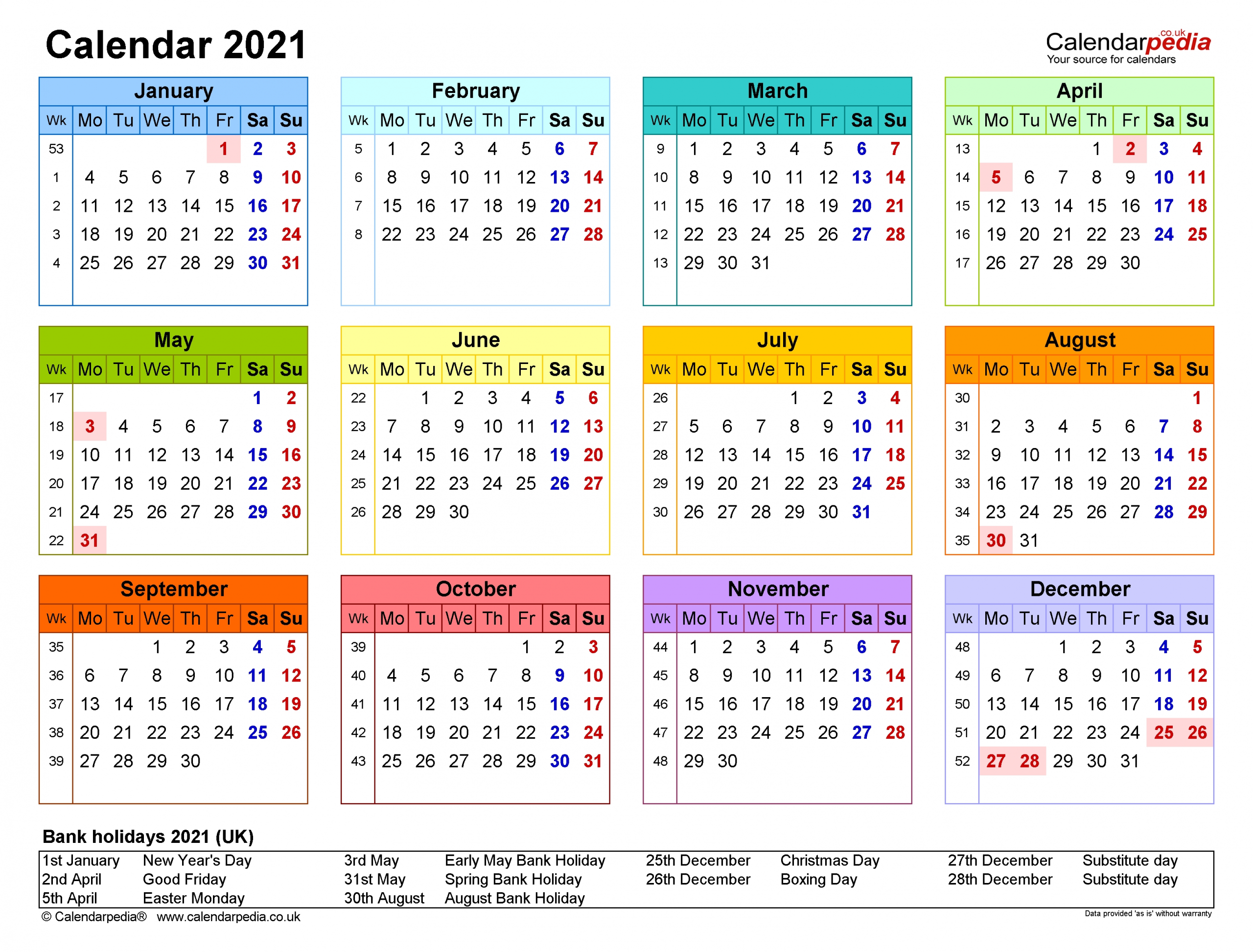 Collect Calendar 2021 Uk