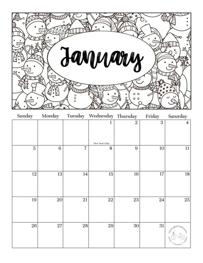 Collect Calendar Free Printable For Kids