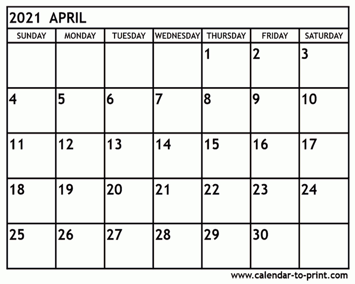 Collect Calendar March April 2021