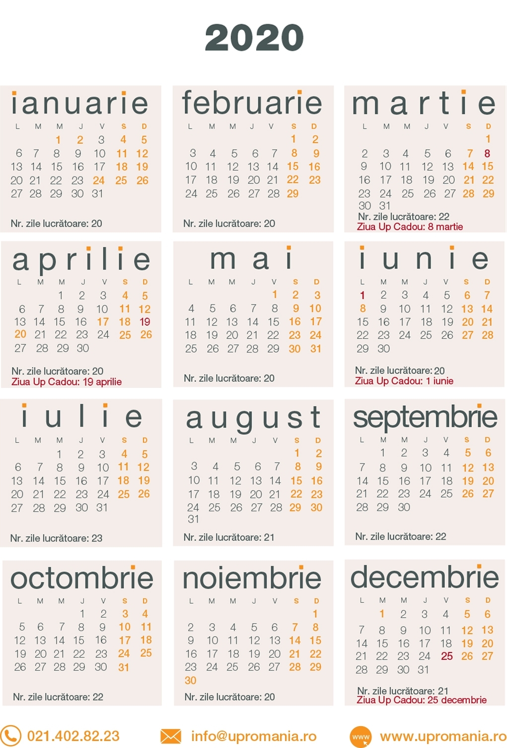 Collect Calendar Zile Lucratoare 2021
