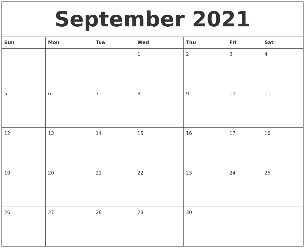 Collect Cute September 2021 Calendar