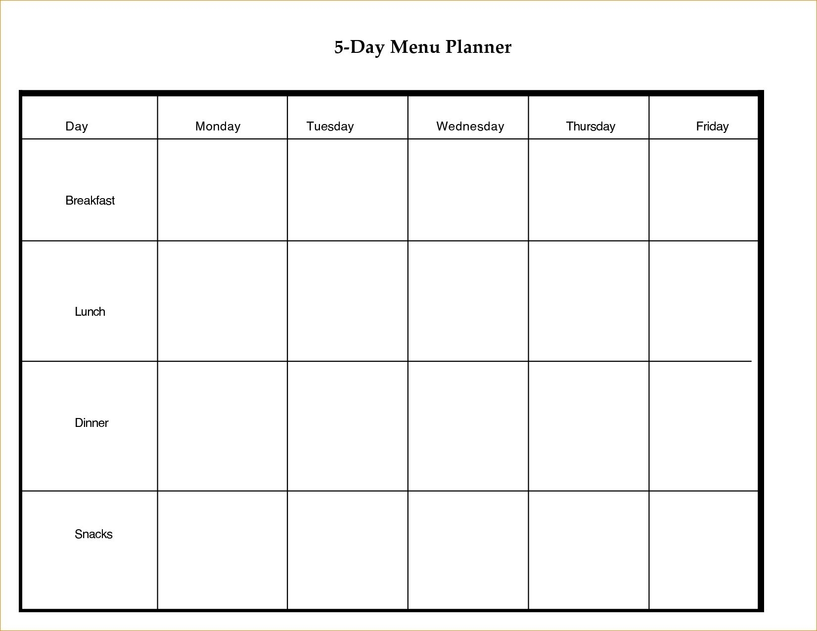 Collect Days Of The Week Template Schedule