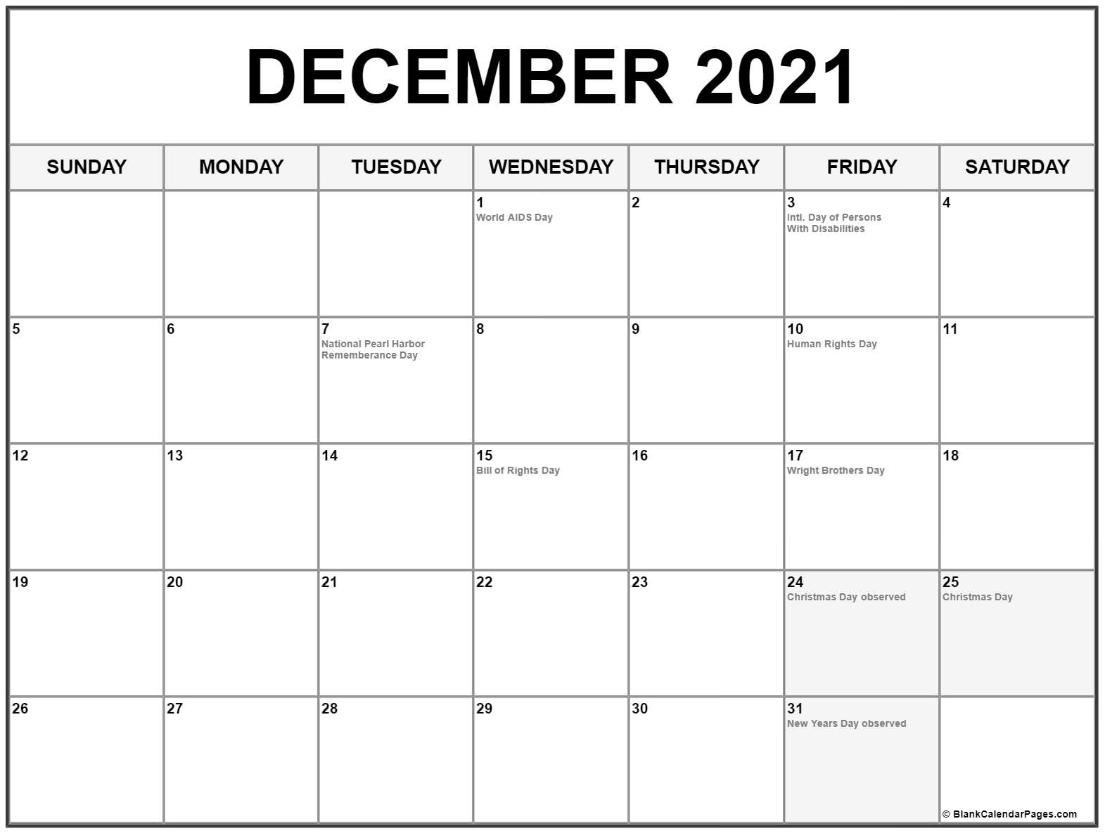 Collect December Christmas 2021 Calendar Template